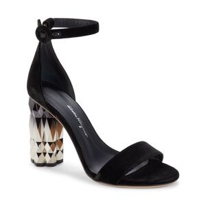 Salvatore Ferragamo Azalea Ankle Loop Sandals in Black, Sz 9.5